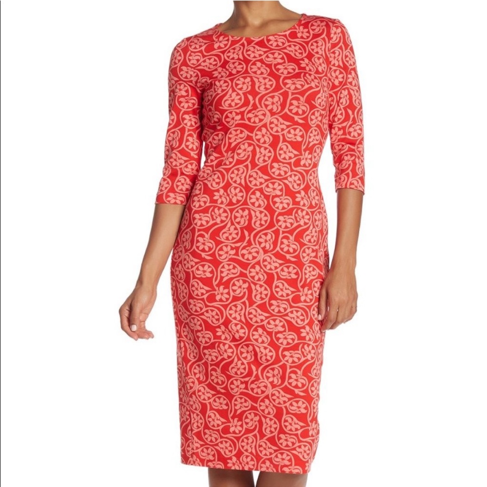 Diane von Furstenberg Saihana Sheath Dress India Vine Candy Red DVF Small petite